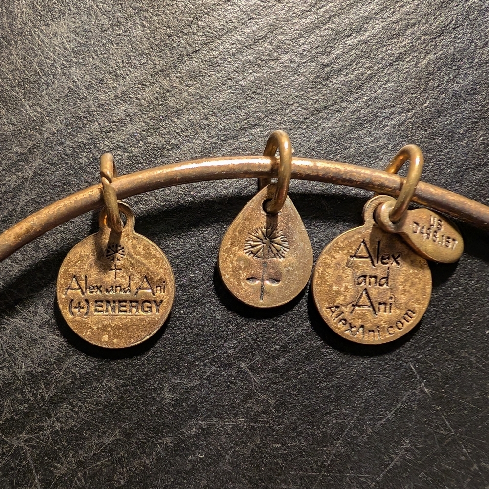 Alex and Ani Sacred Garden Calla Lily Bangle Gold Finish Retired - Picture 4 of 7